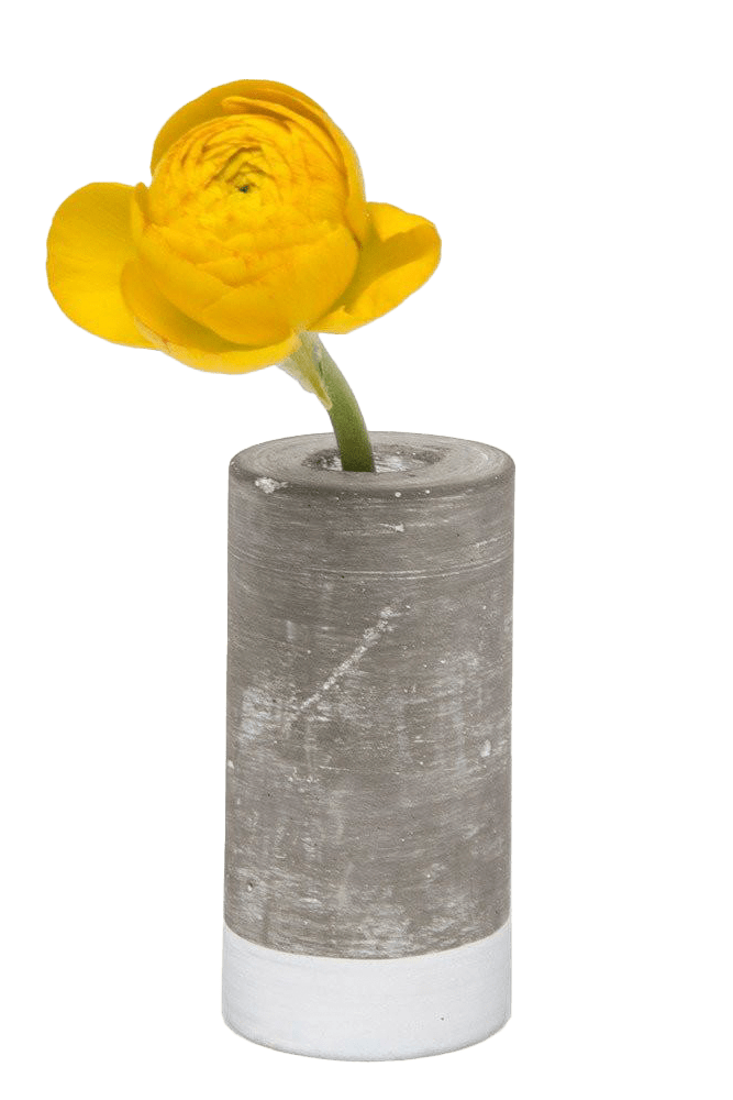 Cement Flower Vase Lined With Glass Tube - Chive Ceramics Studio - Vases - Chive US