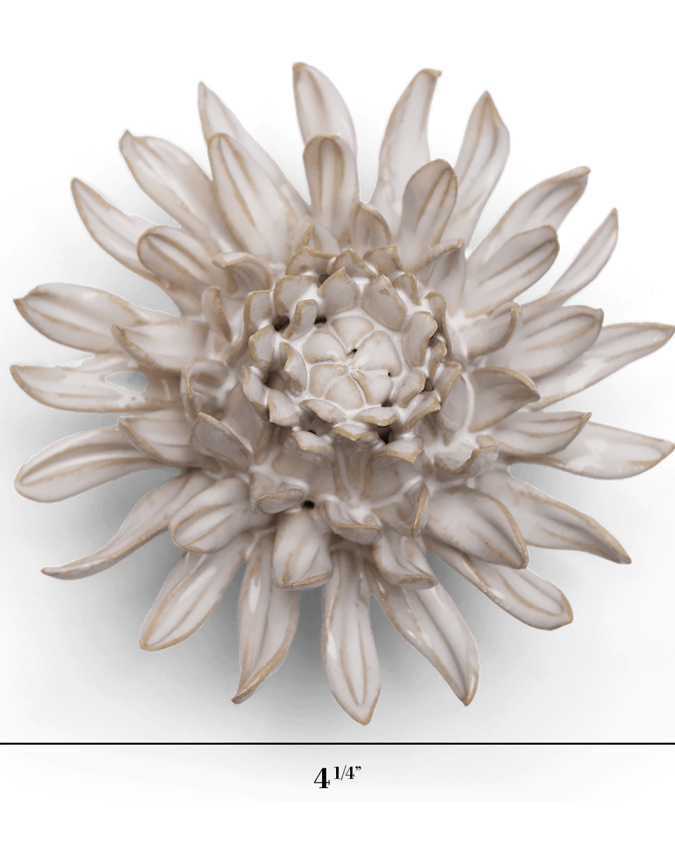 Ivory Spider Mum ceramic wall flower — Coastal collection — designed in Toronto by Chive Studio