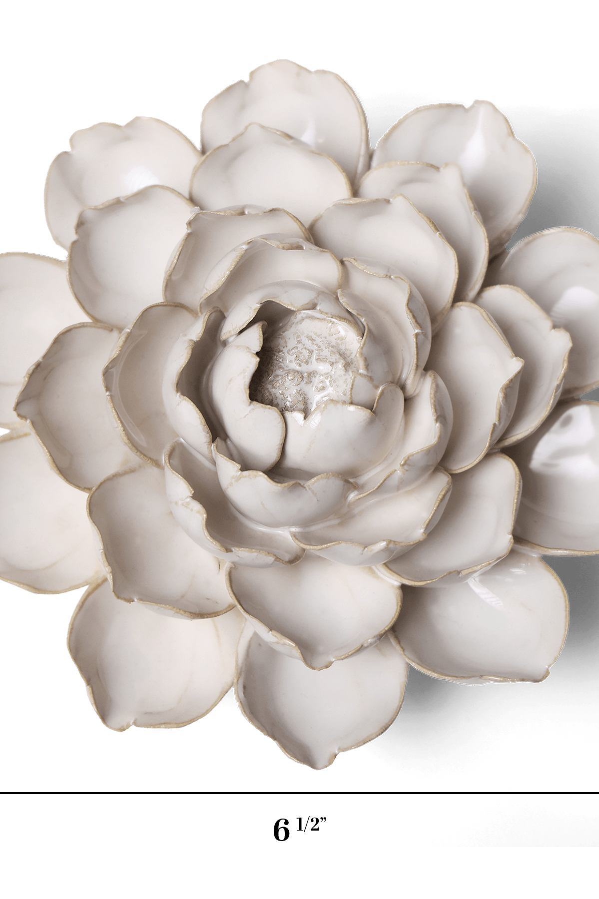 Ivory Empire Cabbage Flower ceramic wall flower — Coastal Collection — handmade by Chive Studio Toronto