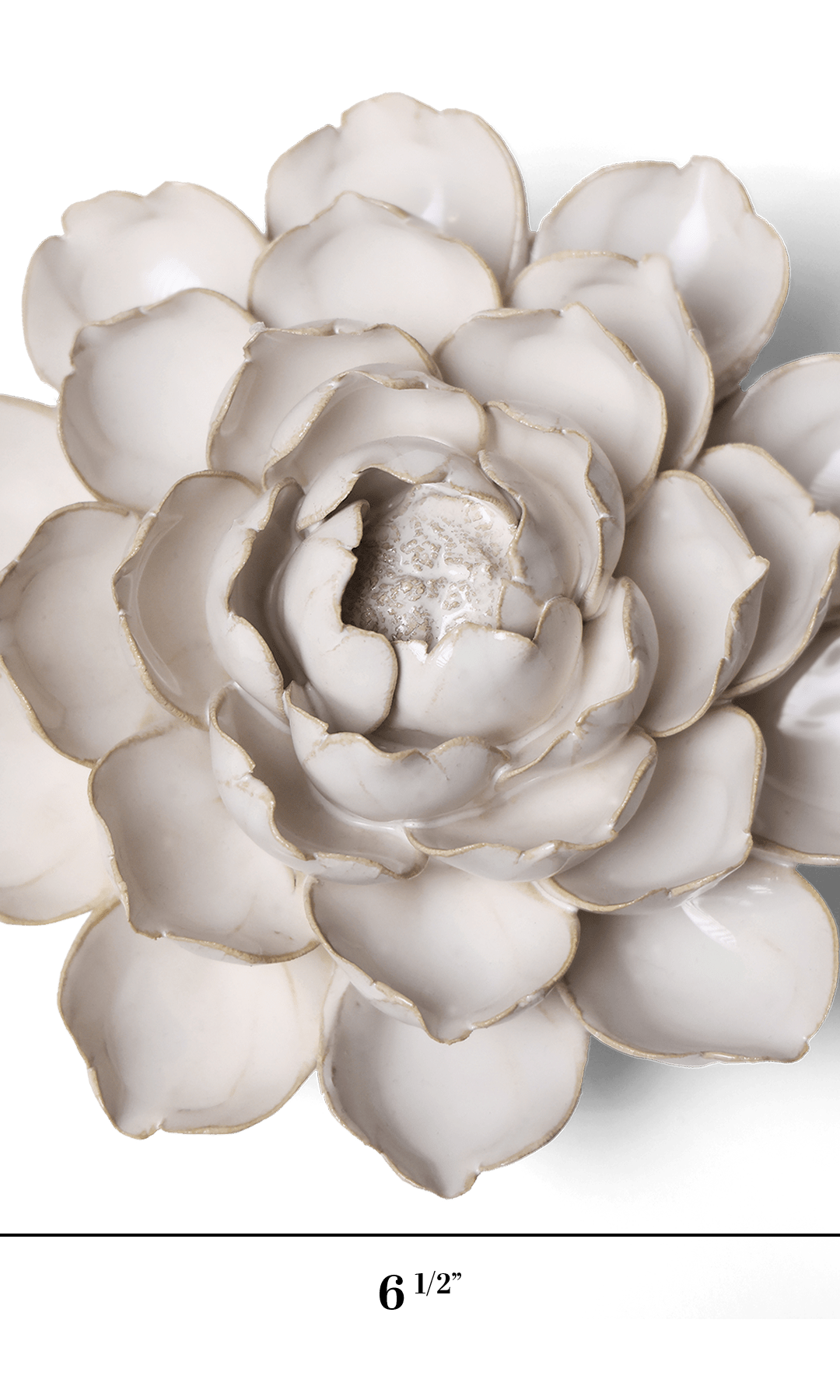 Ivory Empire Cabbage Flower ceramic wall flower — Coastal Collection — handmade by Chive Studio Toronto