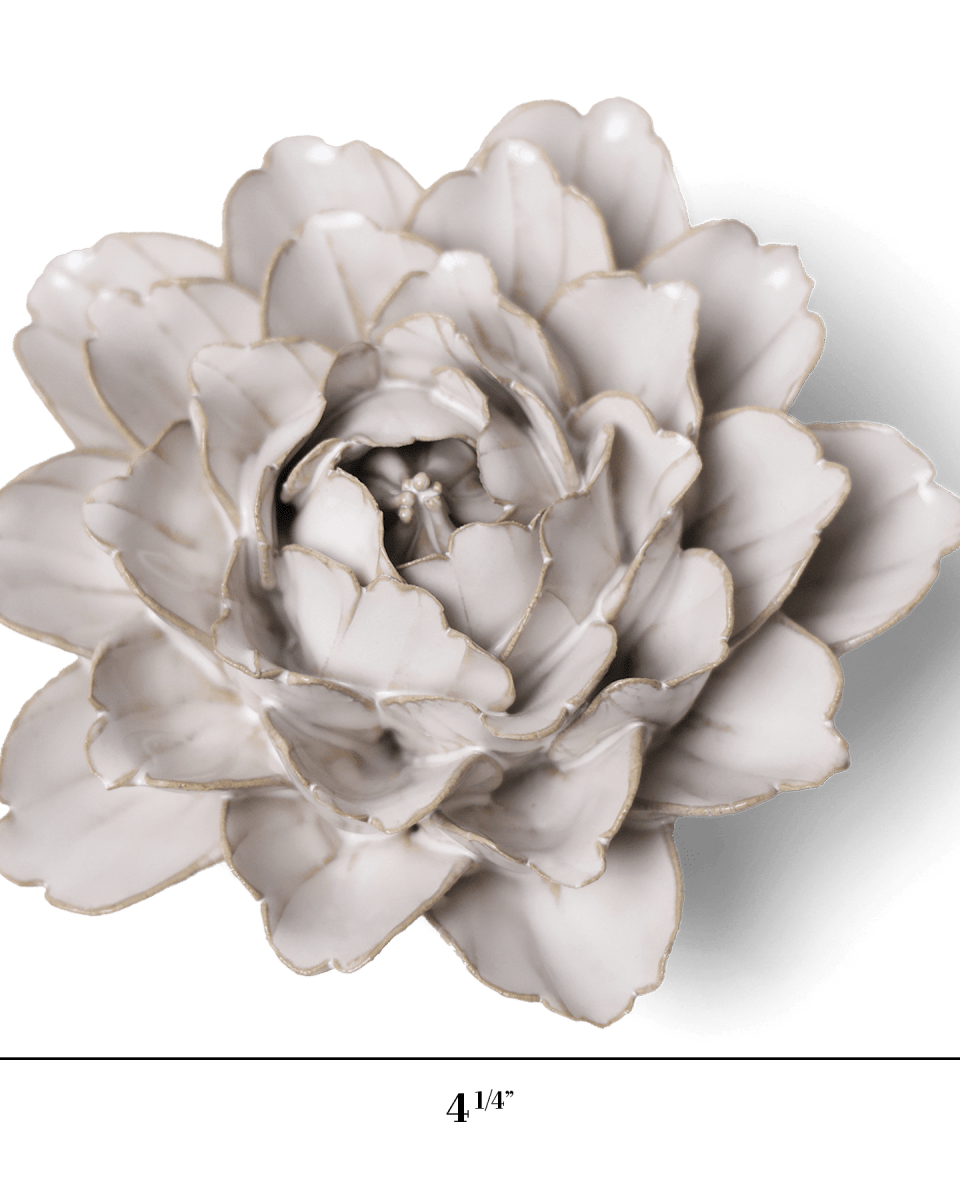 Ivory Peony ceramic wall flower — Coastal collection — designed in Toronto by Chive Studio
