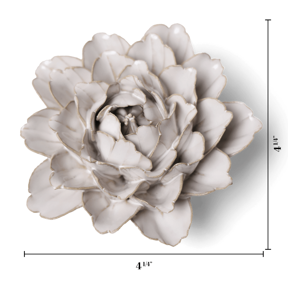 Ivory Comanche Peony ceramic wall flower — Coastal Collection — handmade by Chive Studio Toronto