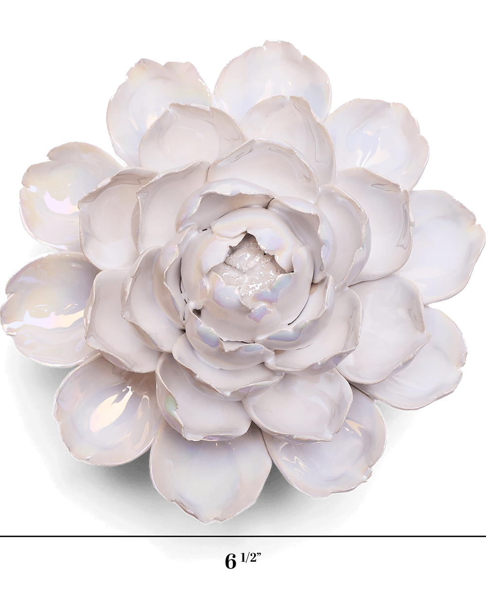 Size chart of Ceramic Flower Wall Art Pearl Mofo Flower - Chive Ceramics Studio - Ceramic Flowers - Chive US