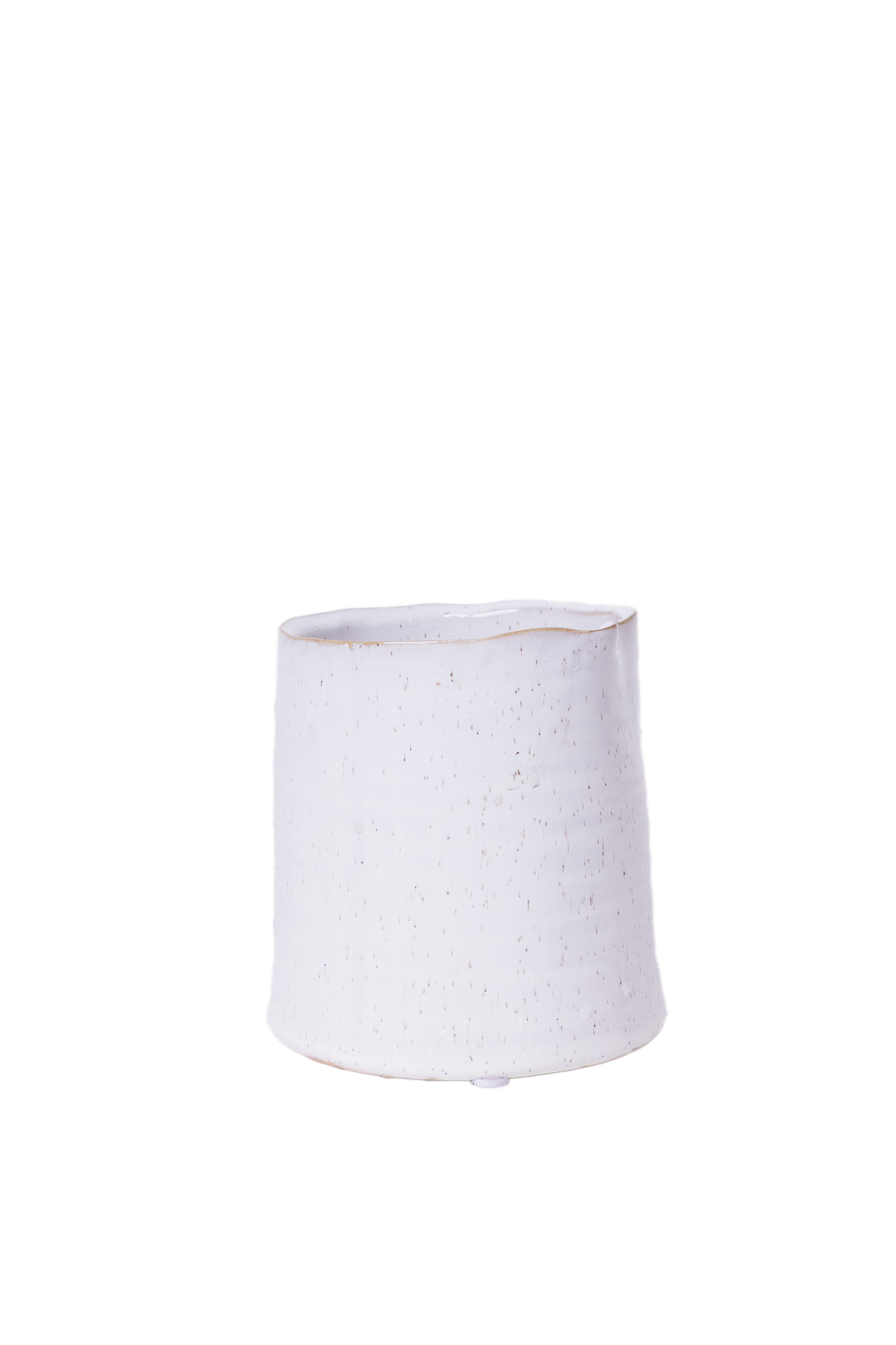 White speckled Ceramic Planter Pot - Channa - handmade by Chive Studio Toronto