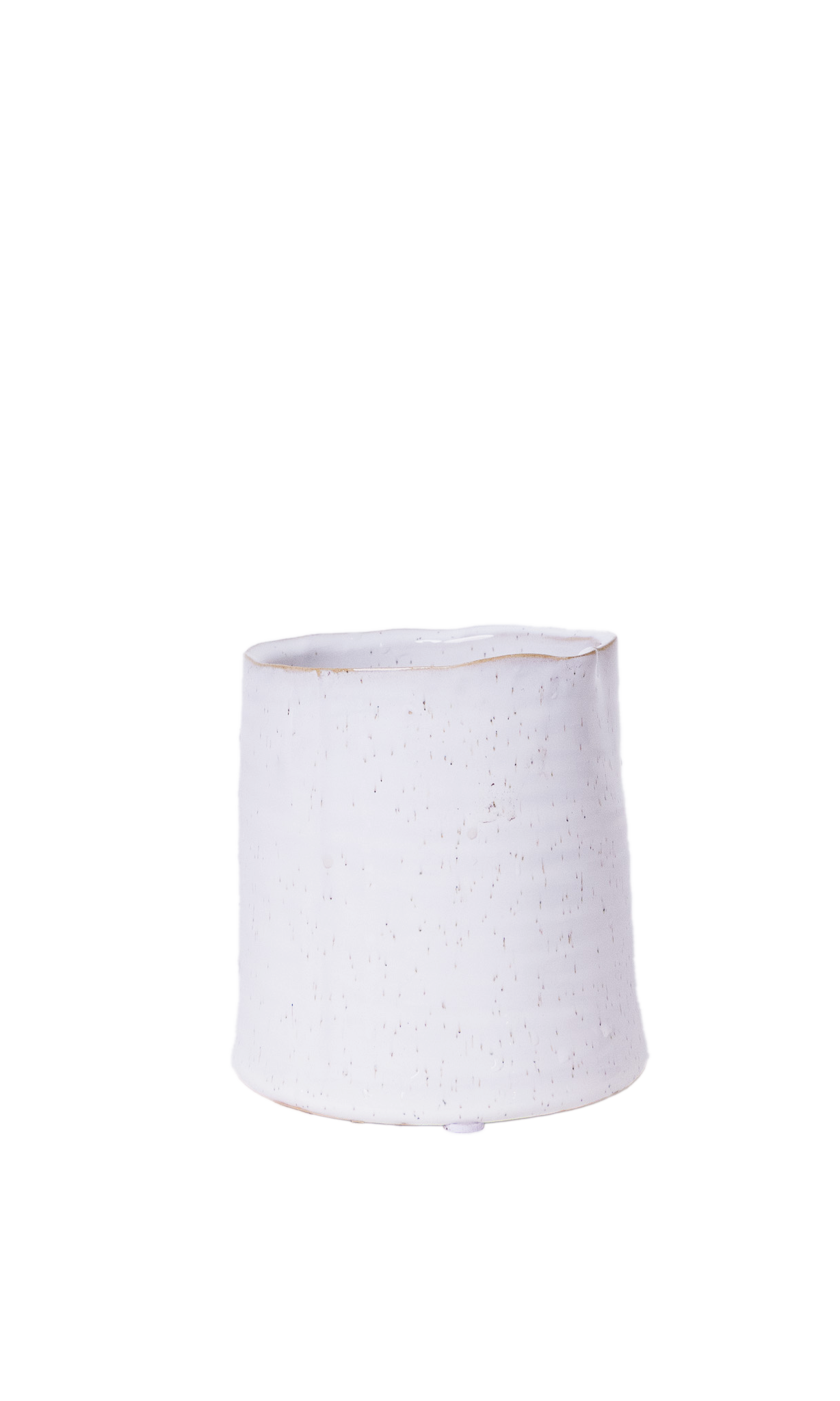 White speckled Ceramic Planter Pot - Channa - handmade by Chive Studio Toronto