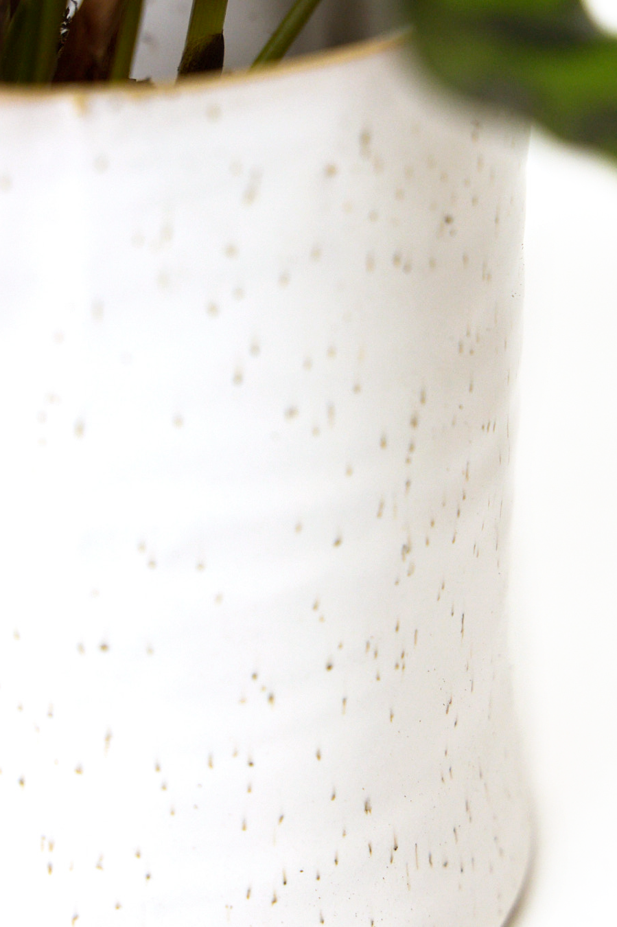 White speckled Ceramic Planter Pot - Channa - handmade by Chive Studio Toronto
