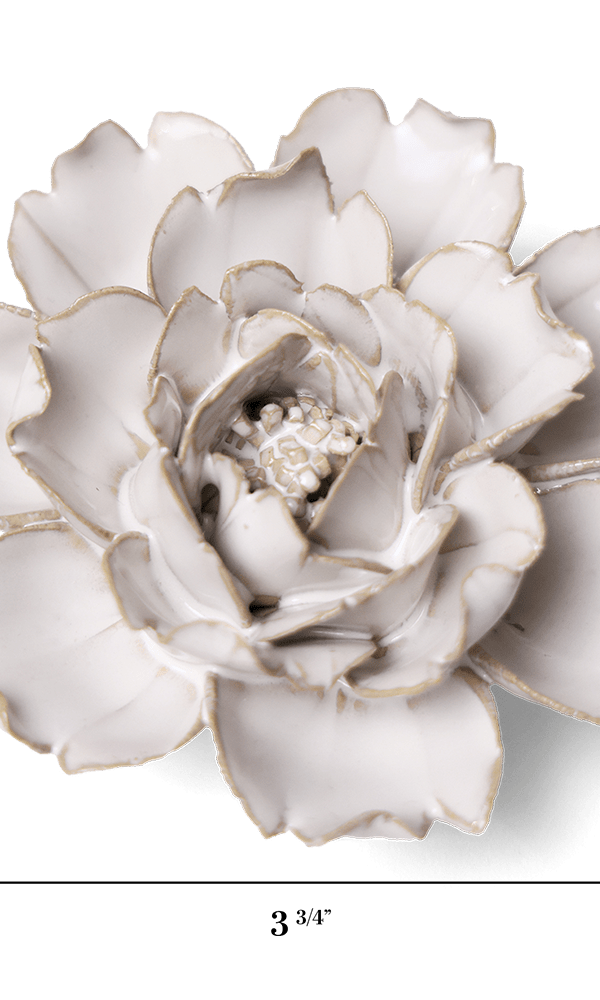Ivory Rose ceramic wall flower — Coastal Collection — handmade by Chive Studio Toronto