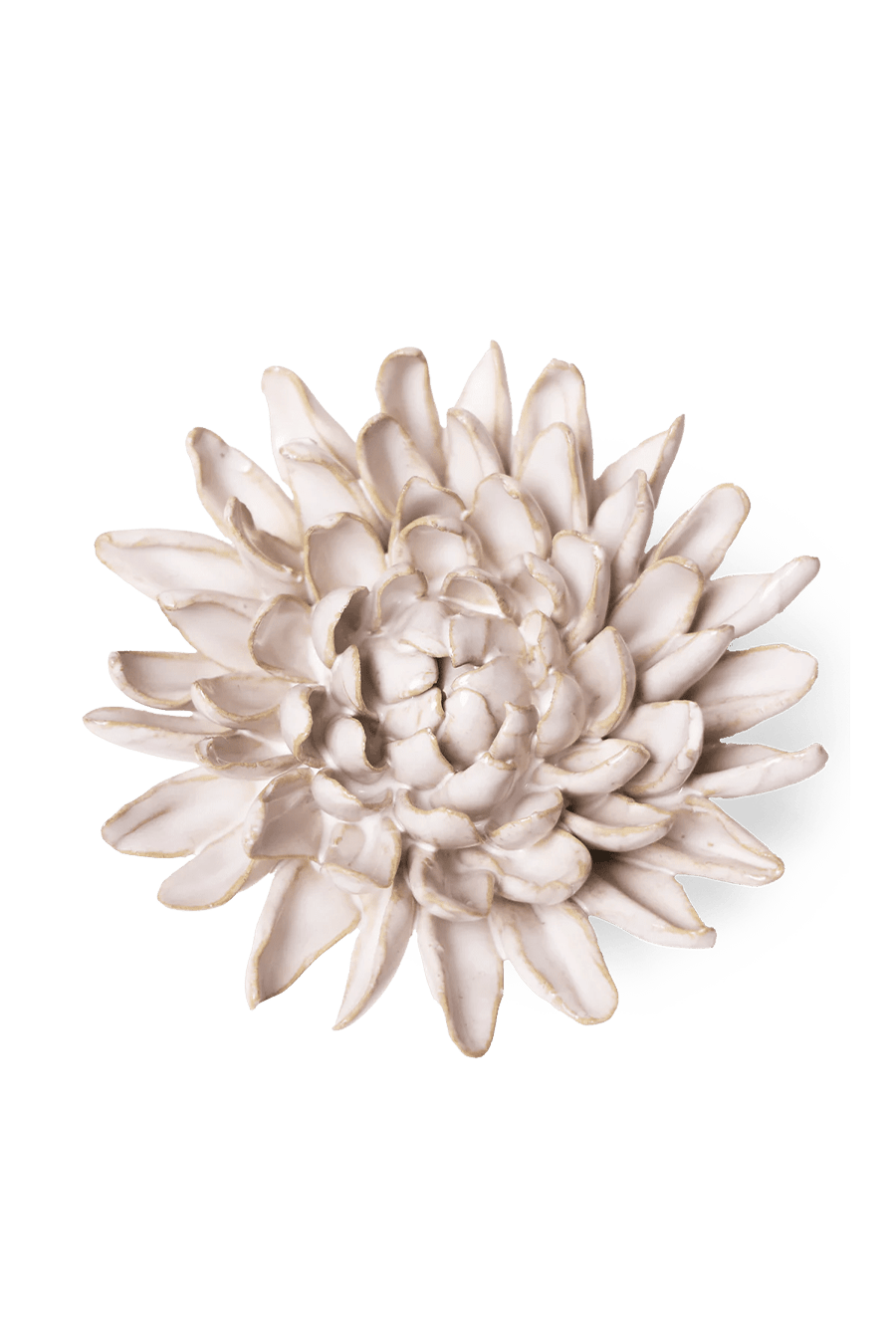 Ivory Chrysanthemum ceramic wall flower - Coastal collection - handmade by Chive Studio Toronto