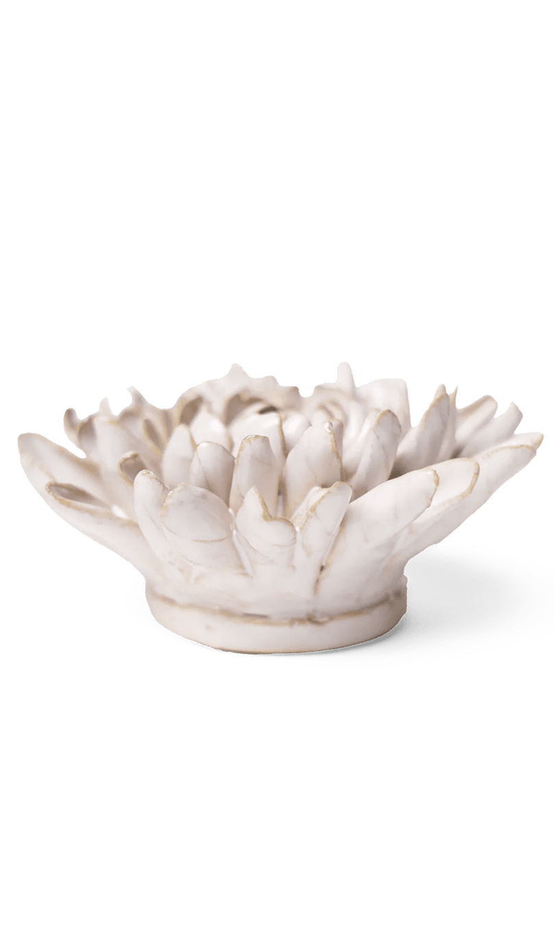 Ivory Chrysanthemum ceramic wall flower — Coastal Collection — handmade by Chive Studio Toronto