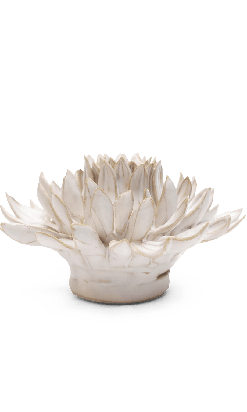 Ivory Spider Mum ceramic wall flower — Coastal Collection — handmade by Chive Studio Toronto