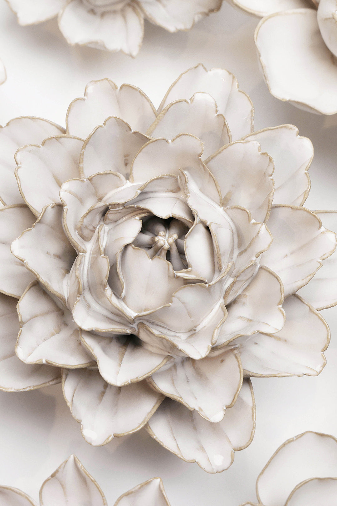 Ivory Comanche Peony - Chive Ceramics Studio - Ceramic Flowers - Chive Ceramics Studio