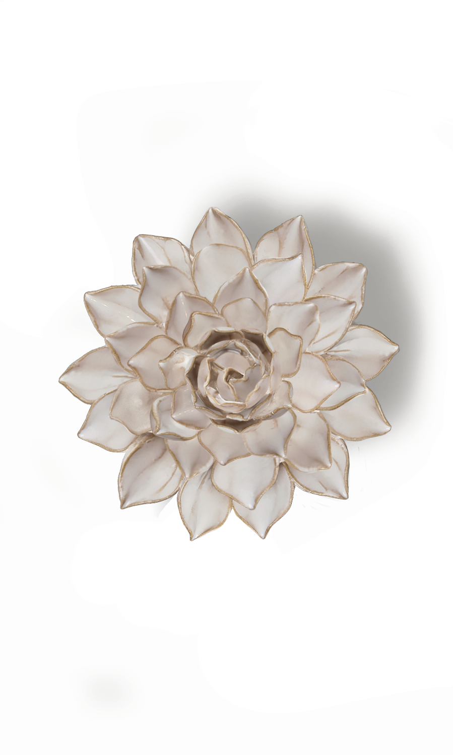 Ivory Azalea ceramic wall flower - Coastal collection - handmade by Chive Studio Toronto
