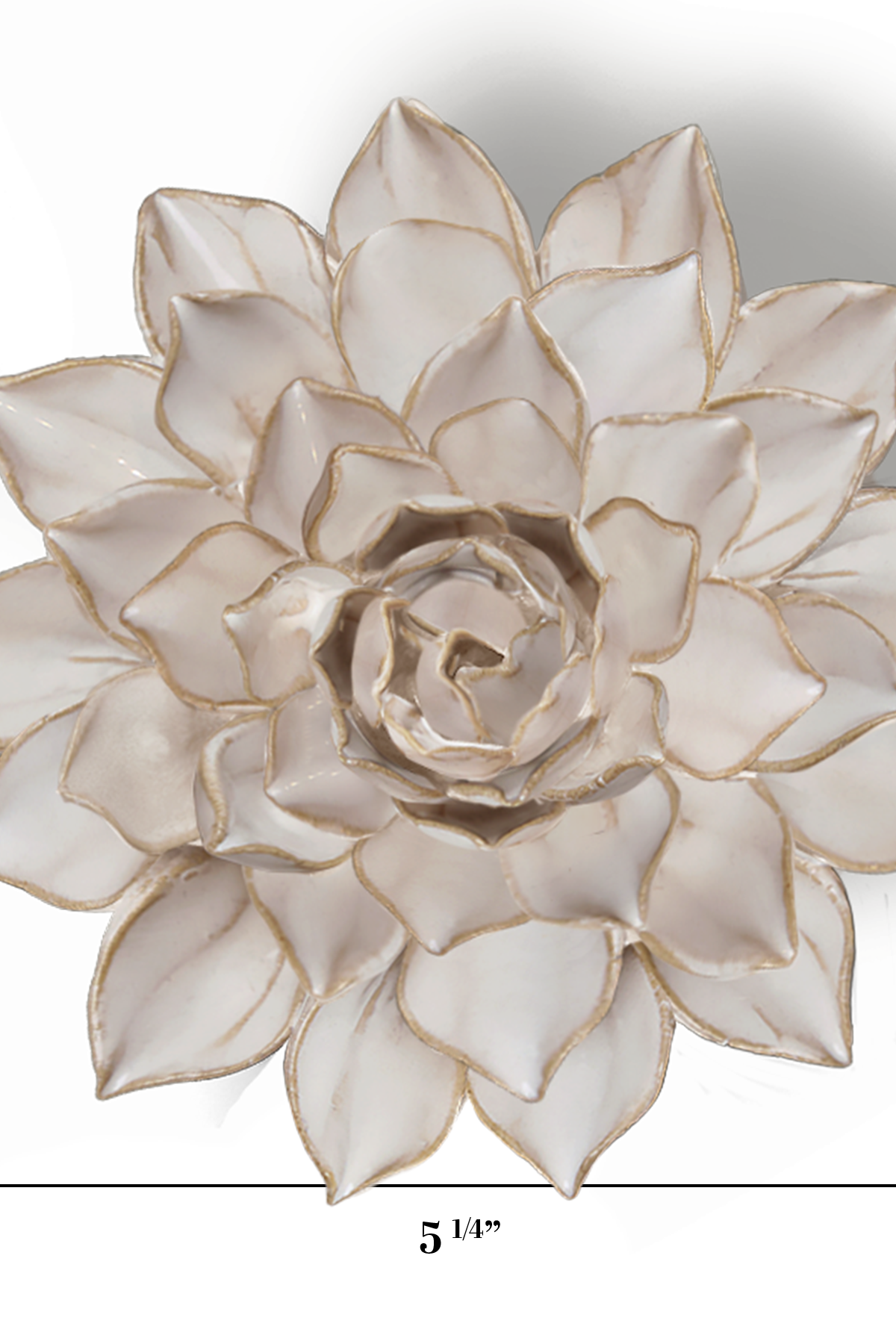 Ivory Azalea ceramic wall flower - Coastal collection - handmade by Chive Studio Toronto