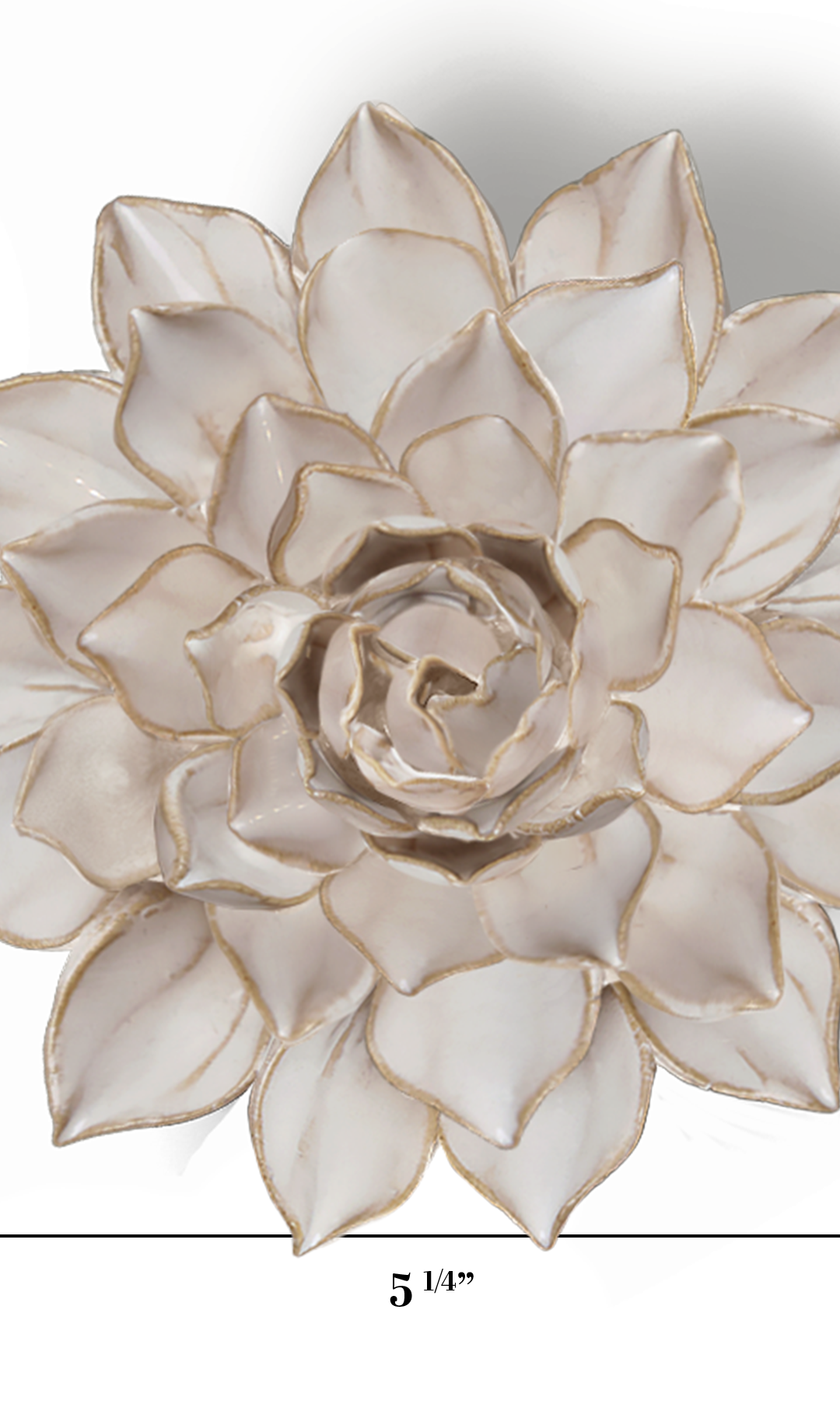 Ivory Azalea ceramic wall flower - Coastal collection - handmade by Chive Studio Toronto