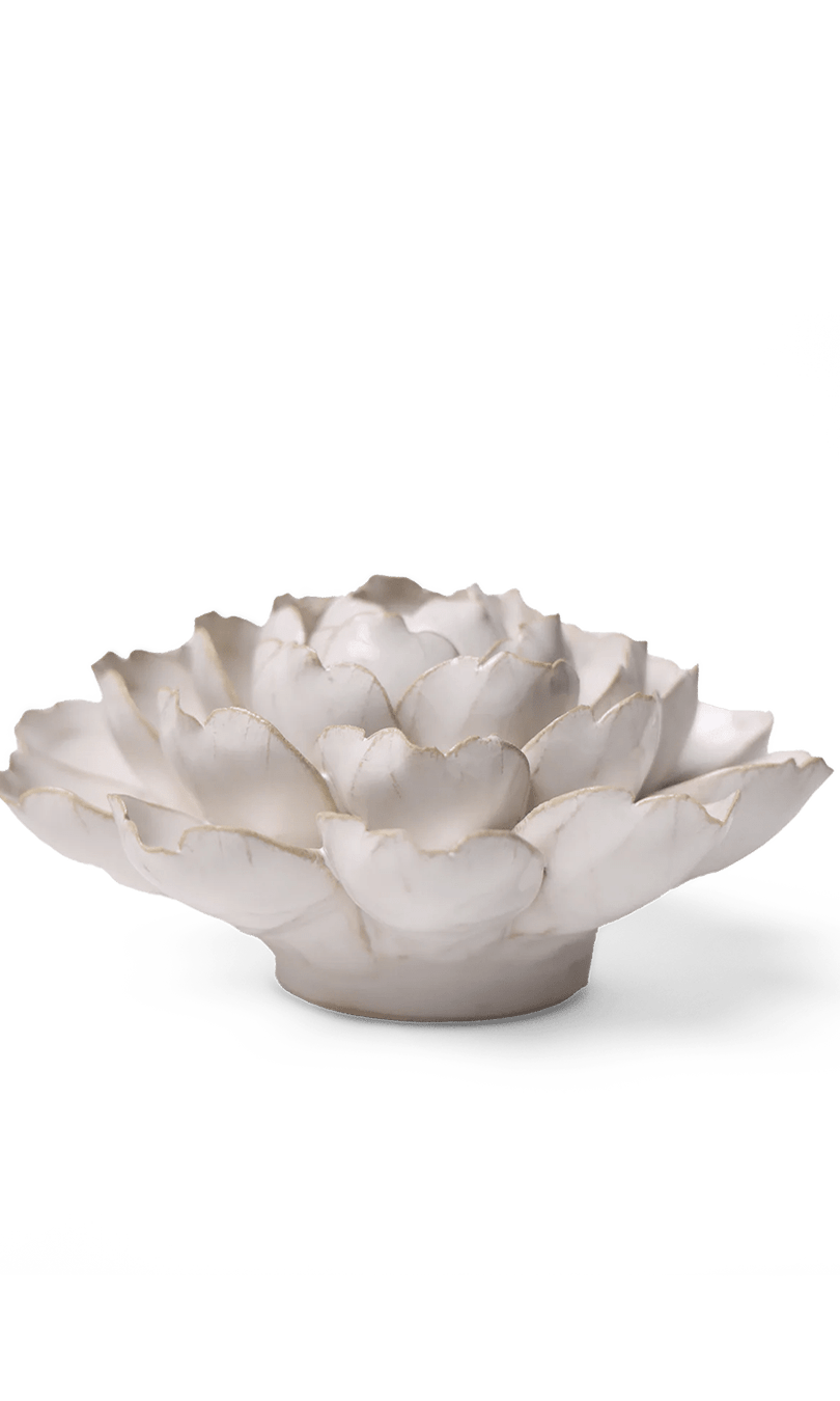Ivory Empire Cabbage Flower ceramic wall flower — Coastal Collection — handmade by Chive Studio Toronto