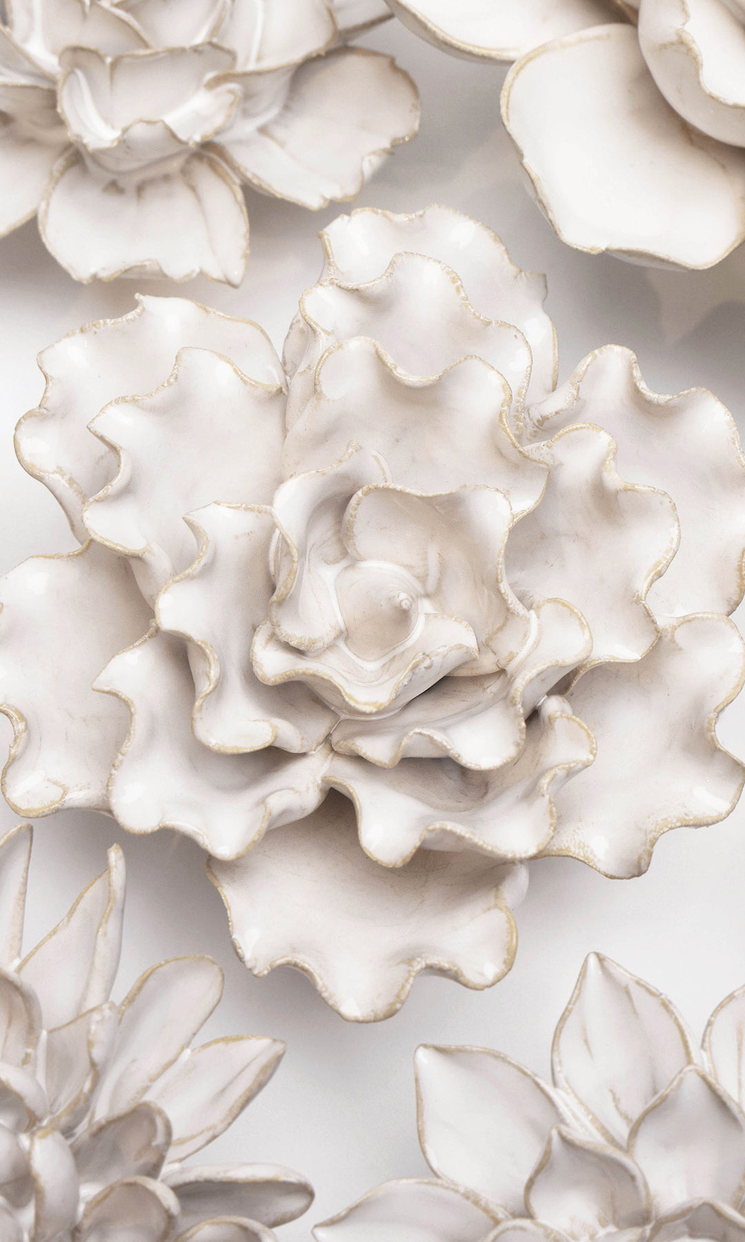 January birth flower snowdrop ceramic wall flower — birth flower collection — handmade by Chive Studio Toronto