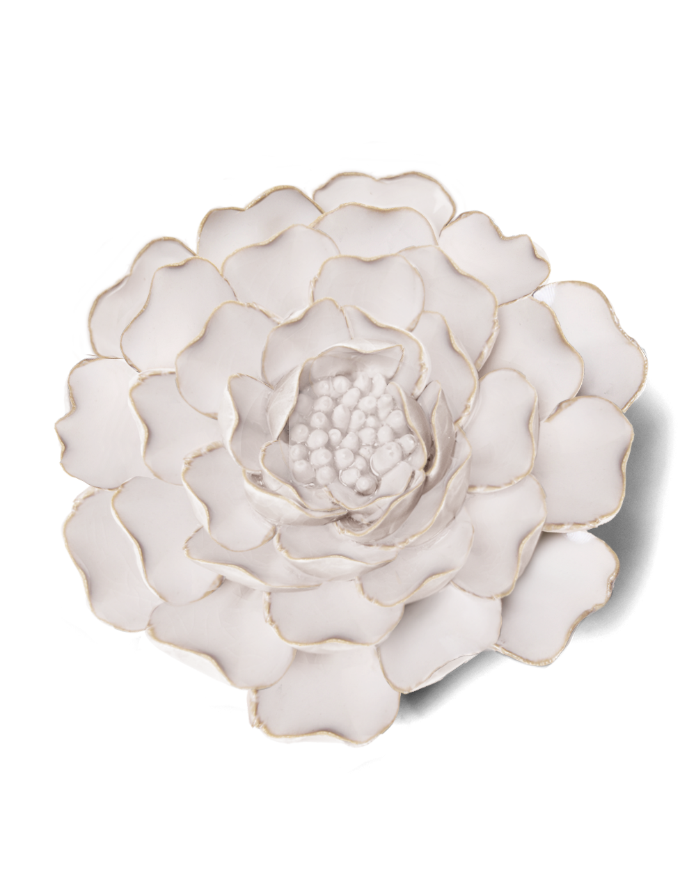 Ivory Charm Peony ceramic wall flower - Coastal collection - handmade by Chive Studio Toronto
