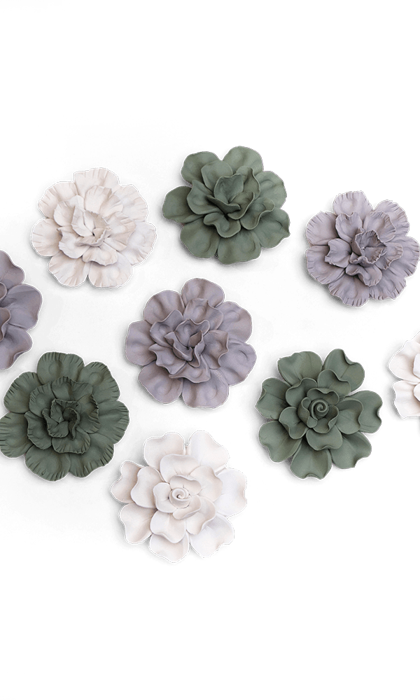 Ceramic Flower Tabletop Art Matte Set of 3 - Chive Ceramics Studio - Ceramic Flowers - Chive US