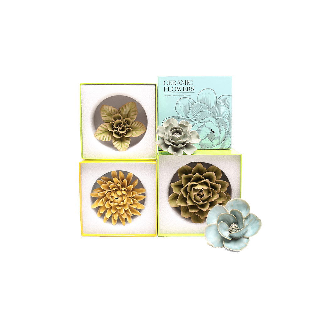 Ceramic Flowers With Keyhole For Hanging On Walls Lisbon Set - Chive Ceramics Studio - Ceramic Flower Sets - Chive US