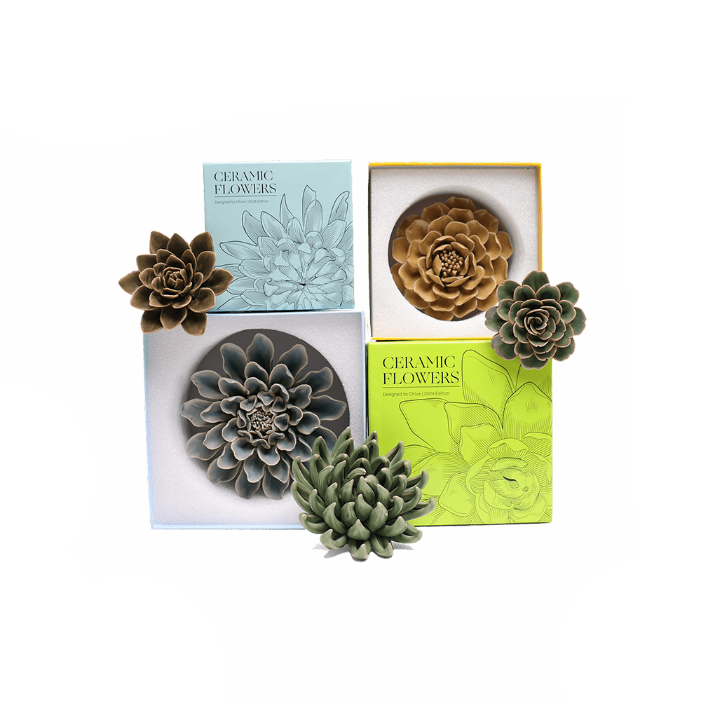 Ceramic Flowers With Keyhole For Hanging On Walls Valencia Set - Chive Ceramics Studio - Ceramic Flower Sets - Chive US