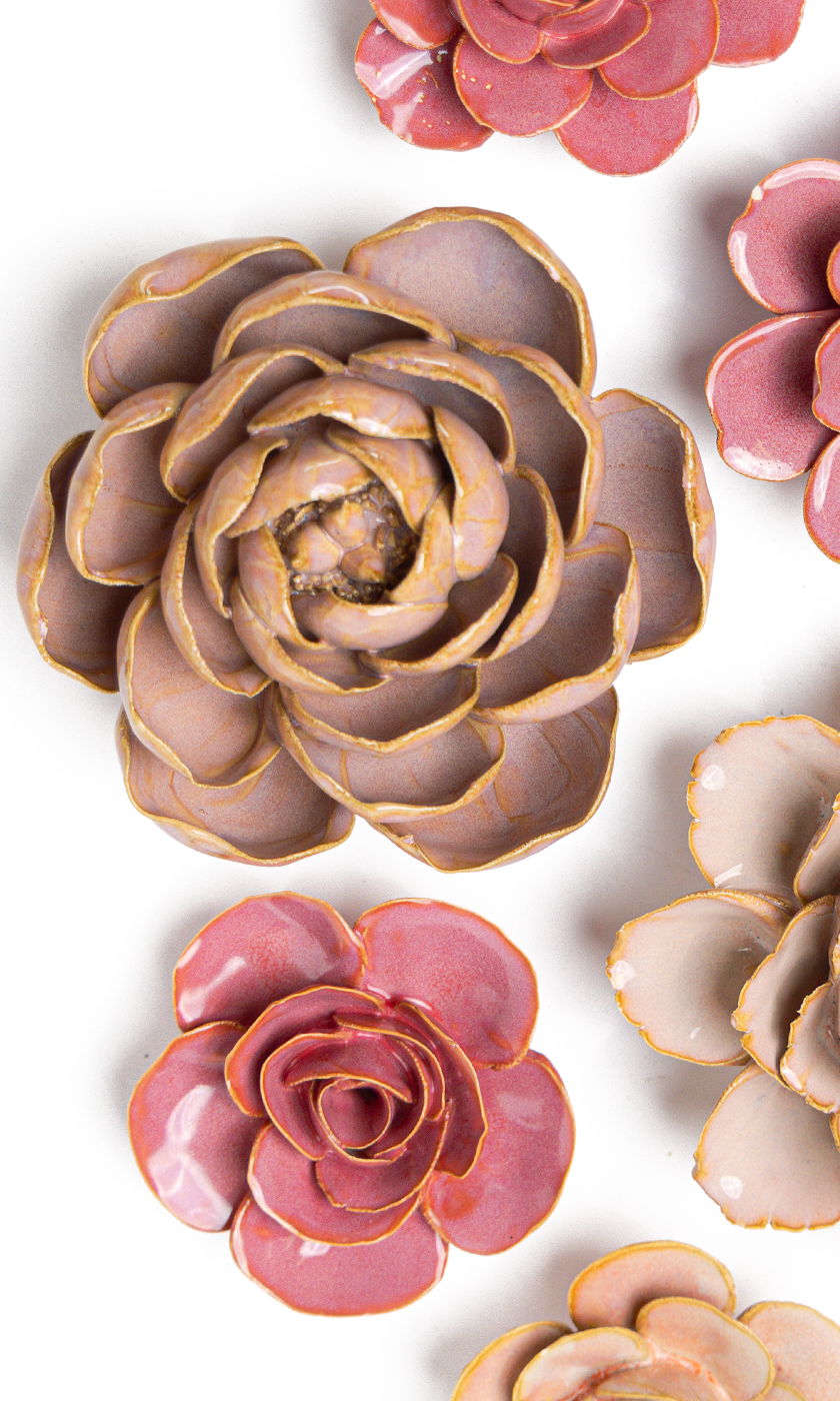 Gerberoy - 6 Piece Set - Chive Ceramics Studio - Ceramic Flower Sets - Chive Ceramics Studio