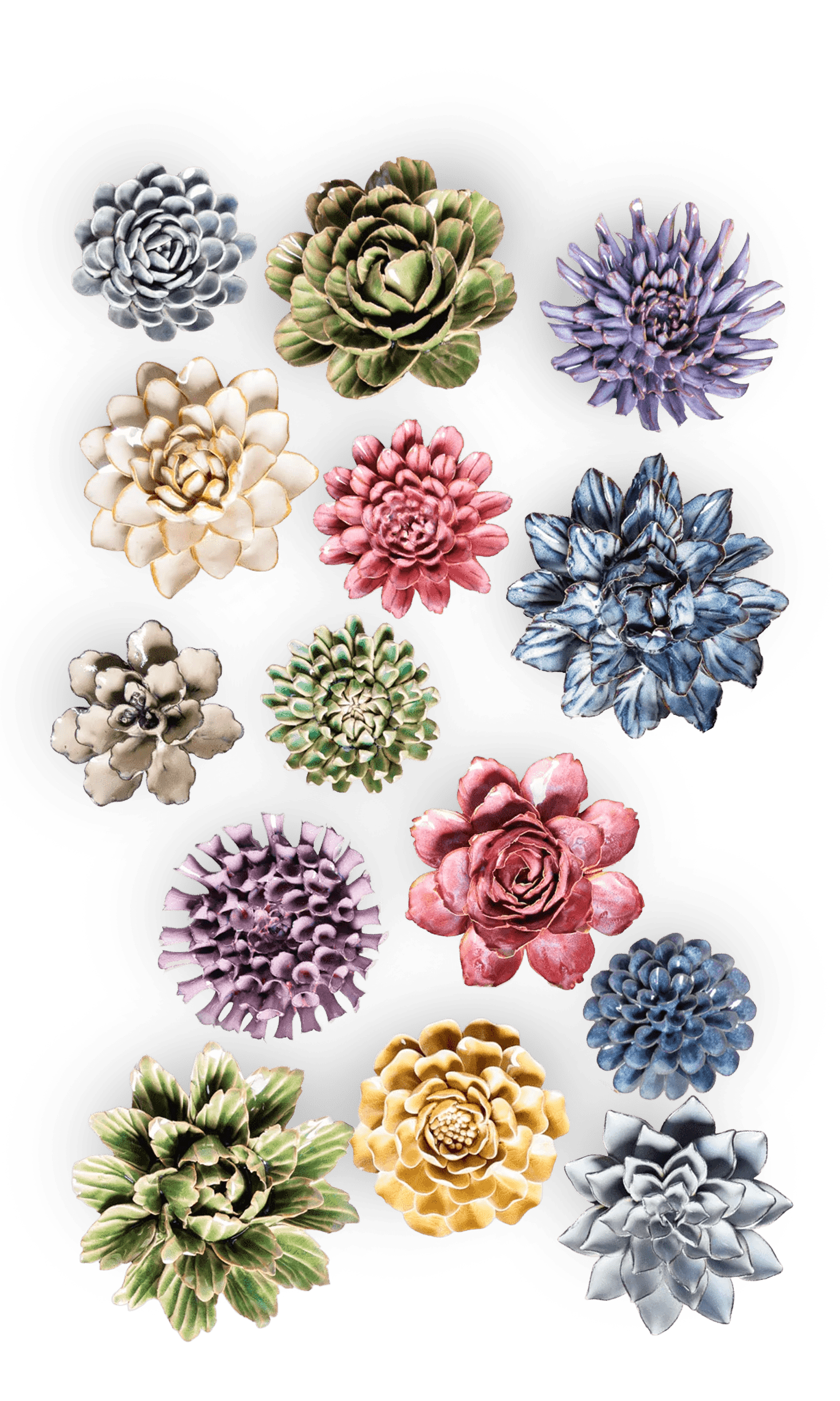 New Haven - 14 Piece Curated Set - Chive Ceramics Studio - Ceramic Flower Sets - Chive Ceramics Studio