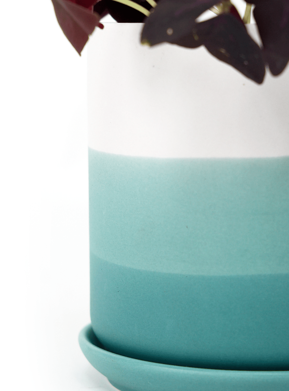 Devo Porcelain Planter With Drainage Hole And Saucer - Chive Ceramics Studio - Pots - Chive US