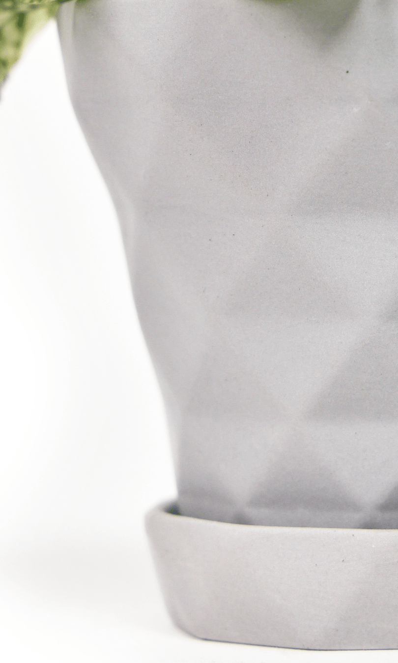 Diamond Porcelain Modern Indoor Plant Pot With Saucer - Chive Ceramics Studio - Pots - Chive US