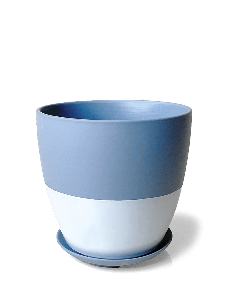 Dyad Porcelain Modern Indoor Plant Pot With Saucer | 3 & 5 inches - Chive Ceramics Studio - Pots - Chive Ceramics Studio