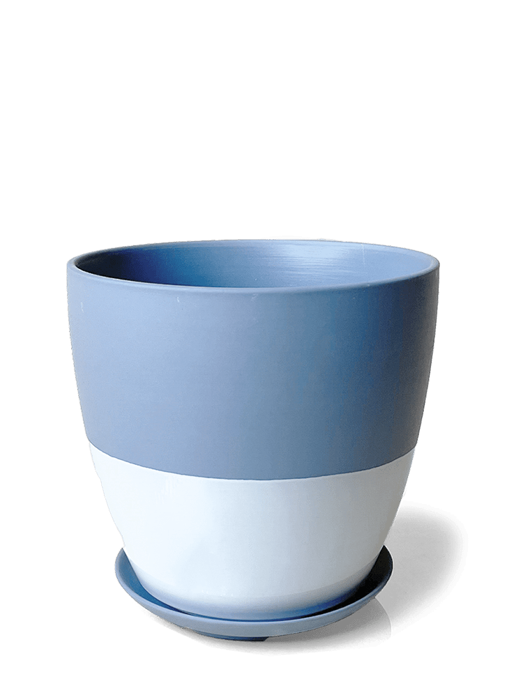 Dyad Porcelain Modern Indoor Plant Pot With Saucer | 3 & 5 inches - Chive Ceramics Studio - Pots - Chive Ceramics Studio