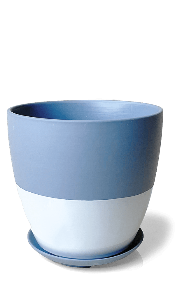Dyad Porcelain Modern Indoor Plant Pot With Saucer | 3 & 5 inches - Chive Ceramics Studio - Pots - Chive Ceramics Studio