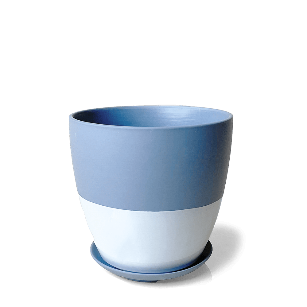 Dyad Porcelain Modern Indoor Plant Pot With Saucer | 3 & 5 inches - Chive Ceramics Studio - Pots - Chive Ceramics Studio