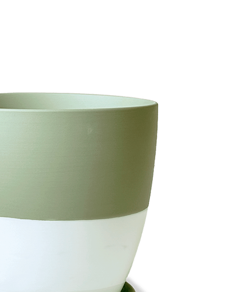 Dyad Porcelain Modern Indoor Plant Pot With Saucer | 3 & 5 inches - Chive Ceramics Studio - Pots - Chive Ceramics Studio