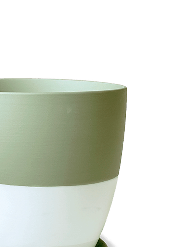 Dyad Porcelain Modern Indoor Plant Pot With Saucer | 3 & 5 inches - Chive Ceramics Studio - Pots - Chive Ceramics Studio