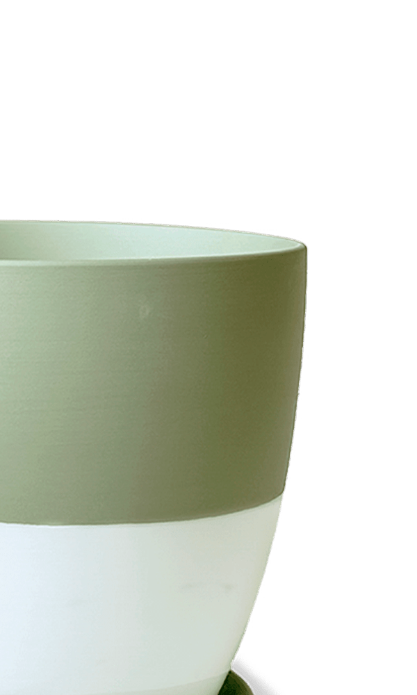Dyad Porcelain Modern Indoor Plant Pot With Saucer | 3 & 5 inches - Chive Ceramics Studio - Pots - Chive Ceramics Studio