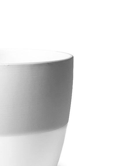 Dyad Porcelain Modern Indoor Plant Pot With Saucer - Chive Ceramics Studio - Pots - Chive US