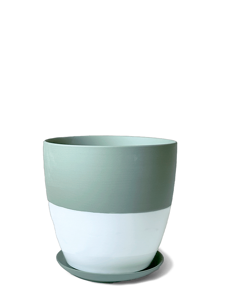 Dyad Porcelain Modern Indoor Plant Pot With Saucer - Chive Ceramics Studio - Pots - Chive US