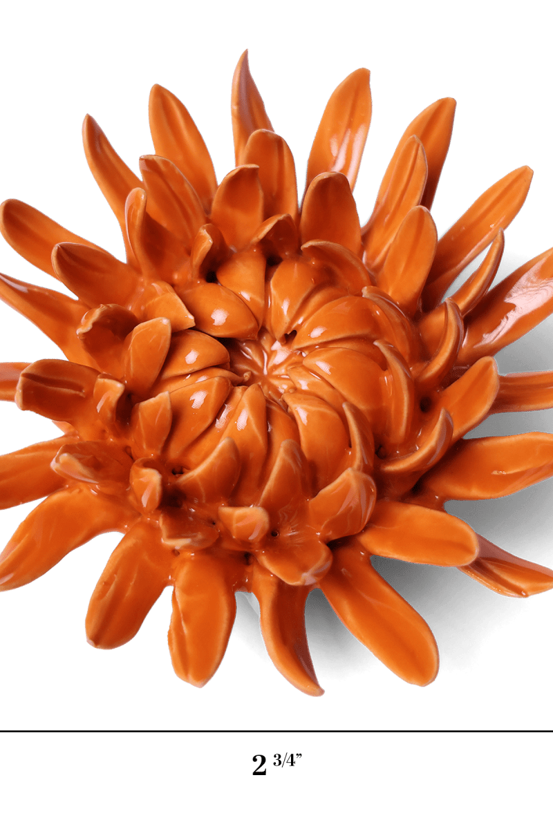 Orange Sarah Mum - Chive Ceramics Studio - Ceramic Flowers - Chive Ceramics Studio