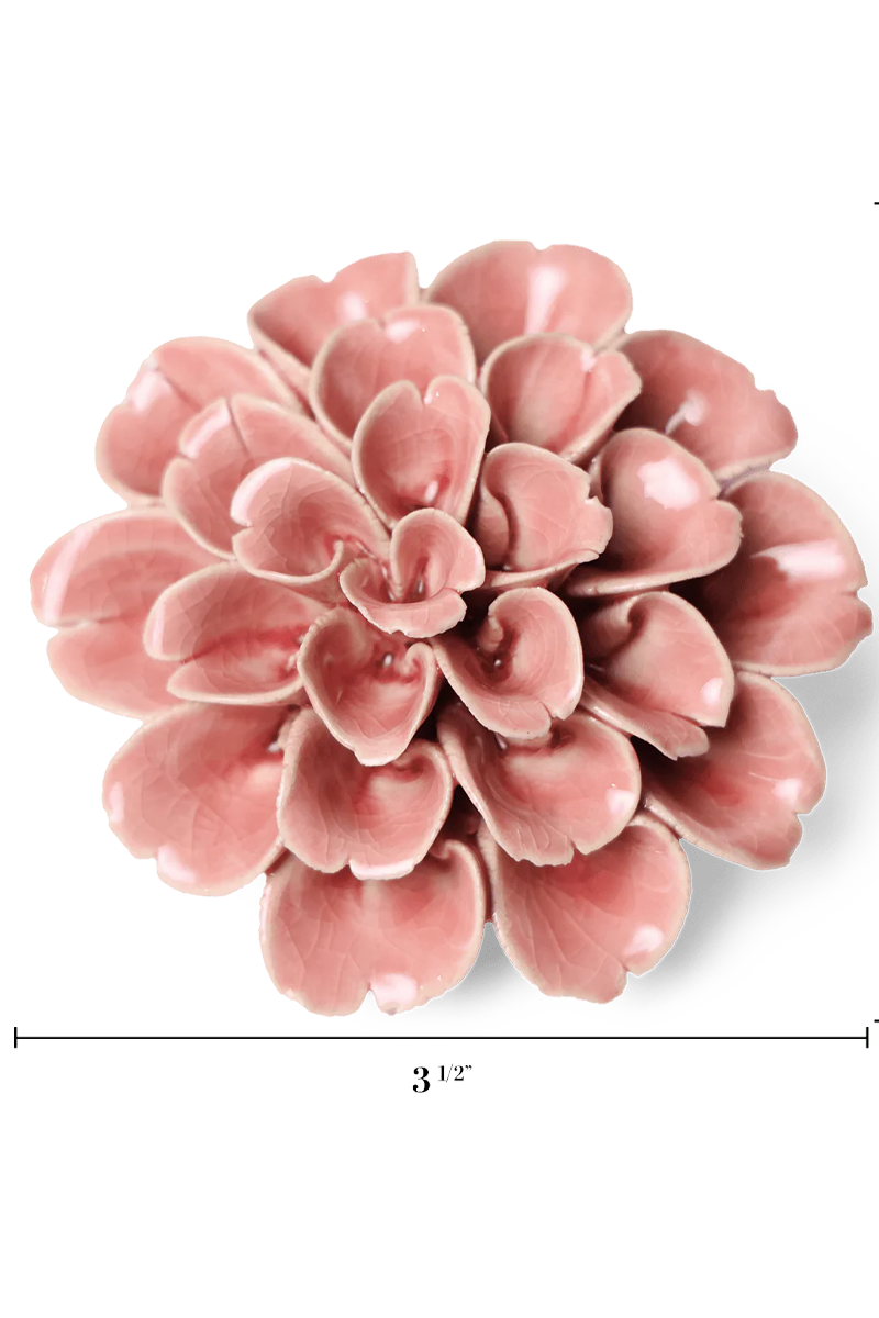 Champagne Pink Hydrangea ceramic wall flower — English Garden collection — designed in Toronto by Chive Studio