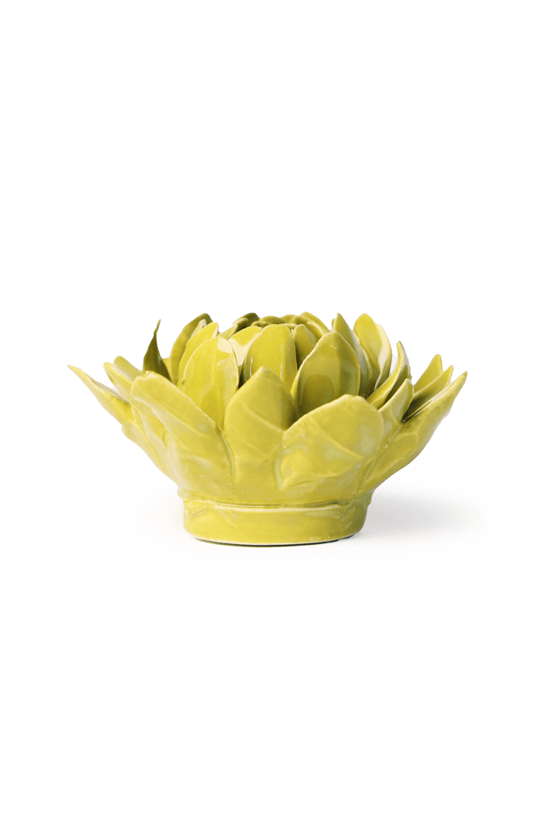Chartreuse Protea ceramic wall flower — English Garden collection — designed in Toronto by Chive Studio