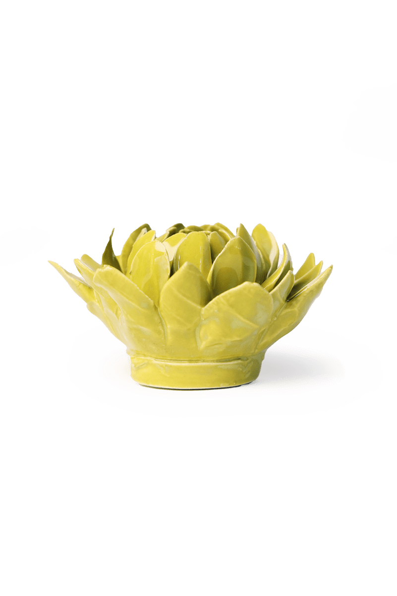 Chartreuse Protea ceramic wall flower — English Garden collection — designed in Toronto by Chive Studio