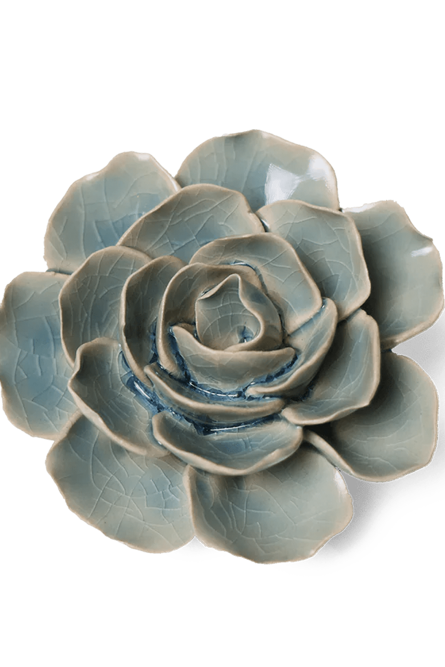 EG04 Powder Blue Amandine Ranunculus - Chive Ceramics Studio - Ceramic Flowers - Chive Ceramics Studio