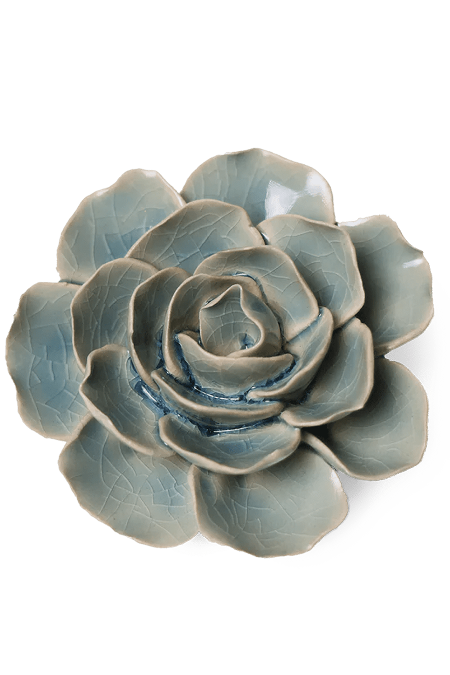 Powder Blue Amandine Ranunculus - Chive Ceramics Studio - Ceramic Flowers - Chive Ceramics Studio