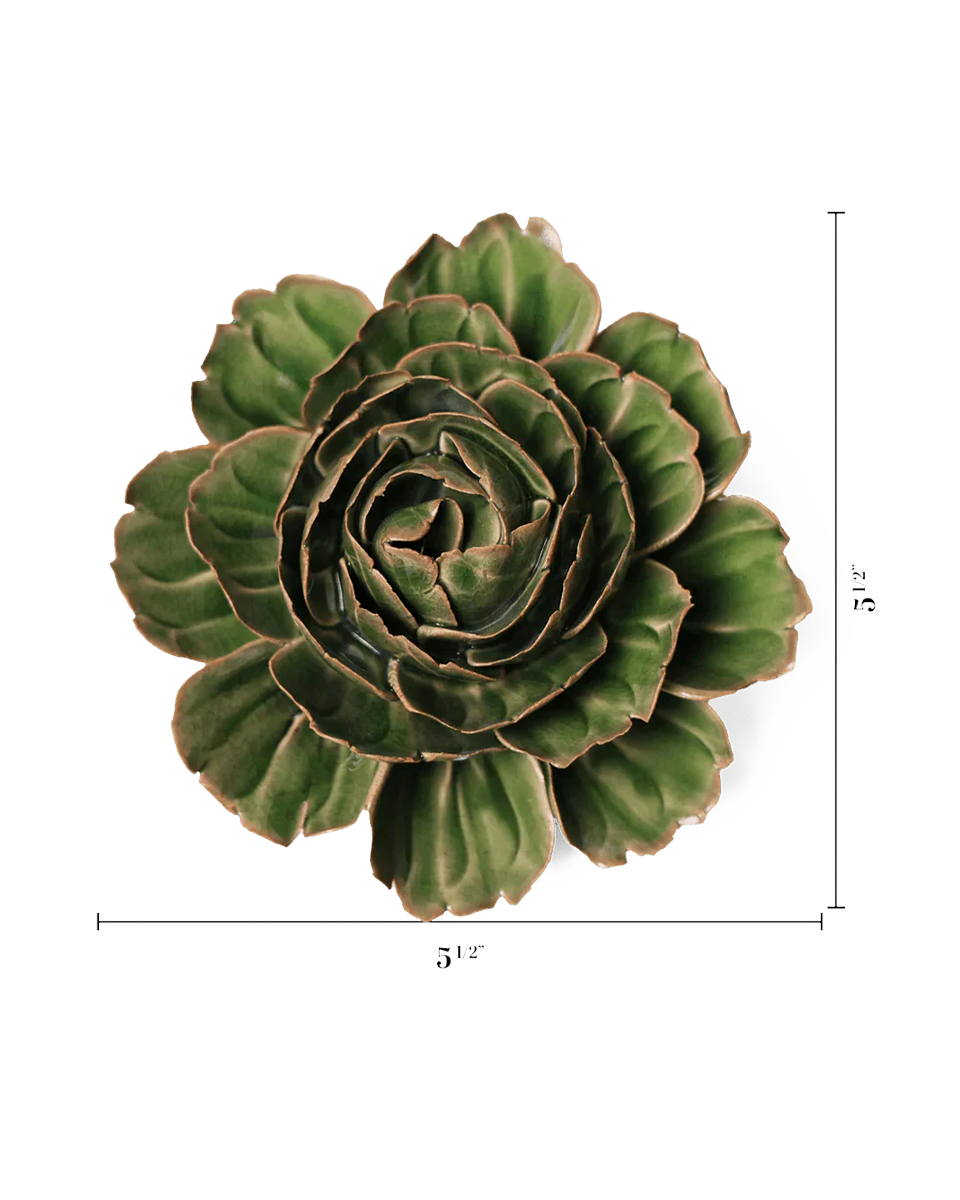 Avocado Green Rozella Peony ceramic flower — English Garden Collection — Designed by Chive Studio Toronto