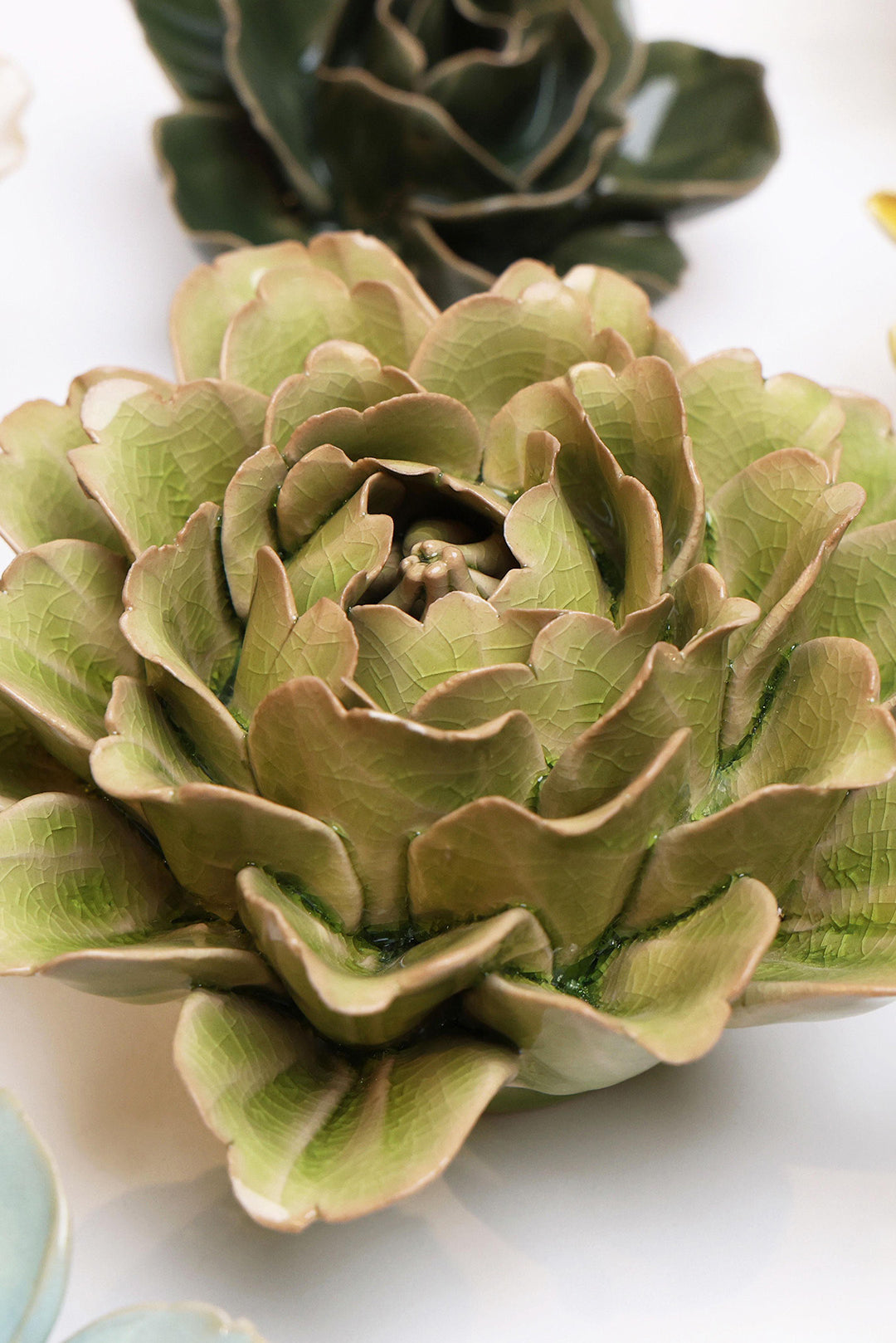 Peridot Comanche Peony - Chive Ceramics Studio - Ceramic Flowers - Chive Ceramics Studio