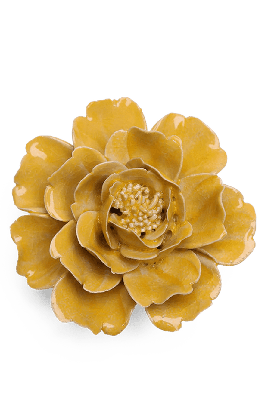 Burnt Yellow Rose ceramic wall flower — English Garden collection — designed in Toronto by Chive Studio