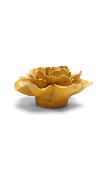 Burnt Yellow Rose ceramic wall flower — English Garden — handmade by Chive Studio Toronto