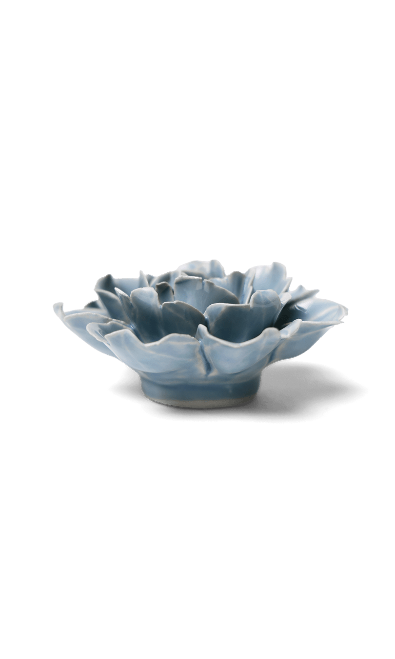 Pastel Blue Rose ceramic wall flower — English Garden collection — by Chive Studio