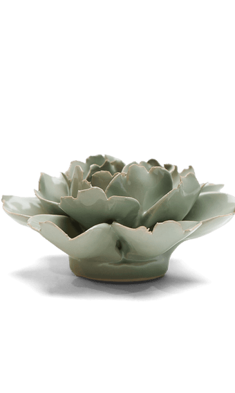 Pistachio Green Rose ceramic wall flower — English Garden collection — by Chive Studio