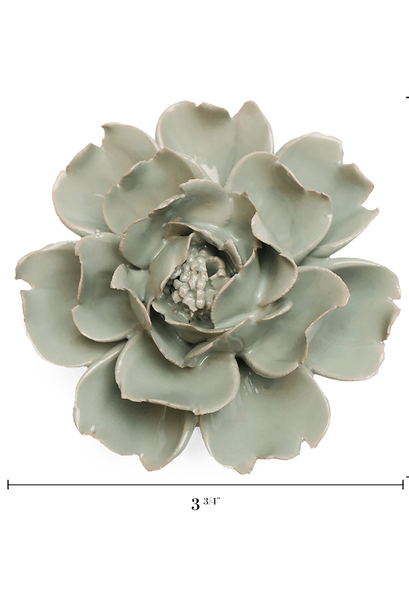 Pistachio Green Rose ceramic wall flower — English Garden collection — designed in Toronto by Chive Studio